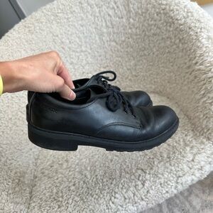 Geox Black Leather School Oxfords